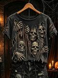 Zombie Prison Bars Torn Fabric T-Shirt Halloween Spooky Shirt Ideas Gift - Merchluma