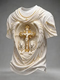 Lion Cross Angel Wings T-Shirt Christian Faith Shirt Gifts For Husband Who Has Everything - Merchluma