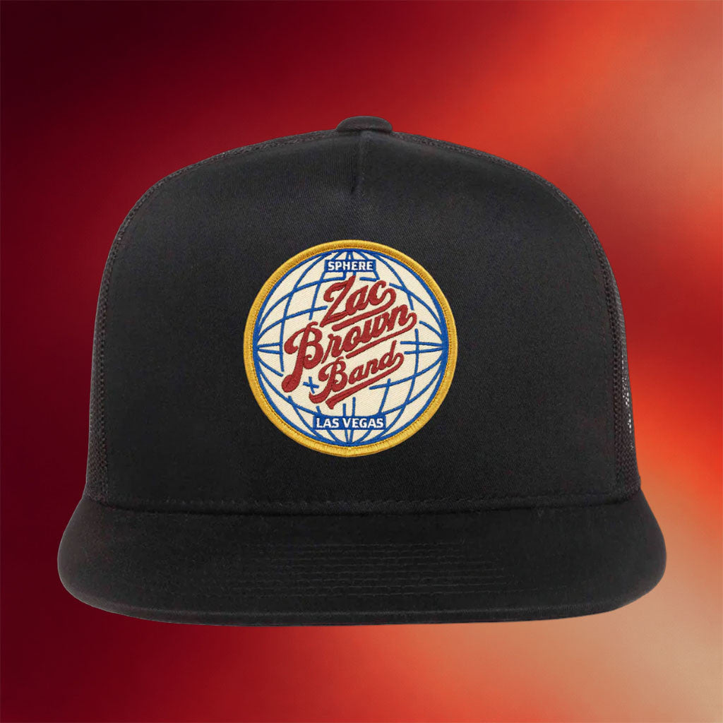 Zac Brown Band Merch 2026 Black Sphere Trucker Snapback Hat Gifts For Country Music Fans - Merchluma