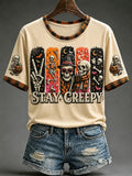 Stay Creepy T-Shirt Halloween Spooky Tee Cute Halloween Outfit Finds - Merchluma