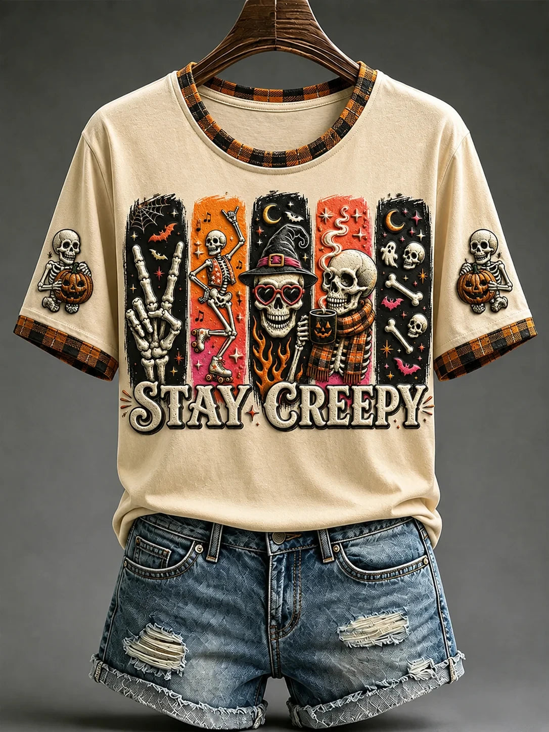 Stay Creepy T-Shirt Halloween Spooky Tee Cute Halloween Outfit Finds - Merchluma