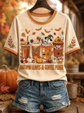 Autumn Leaves Coffee Please T-Shirt Autumn Halloween Shirt Unique Birthday Gift For Her - Merchluma