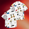 Anti Social Social Club Merch ASSC X Peanuts Button Up Shirt Great Gifts For Him - Merchluma