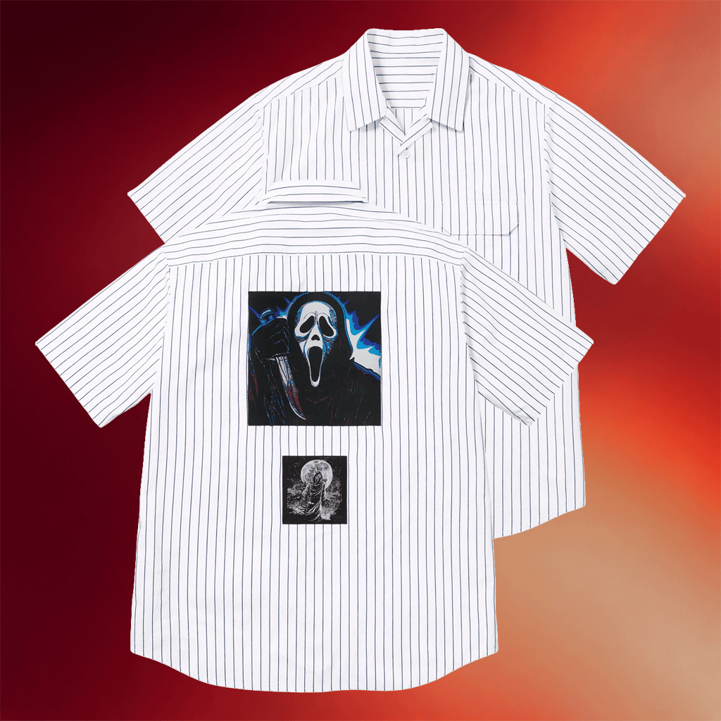 Ghostface Striped Hawaiian Shirt Scream Movie Merch Best Gifts For Horror Lovers - Merchluma