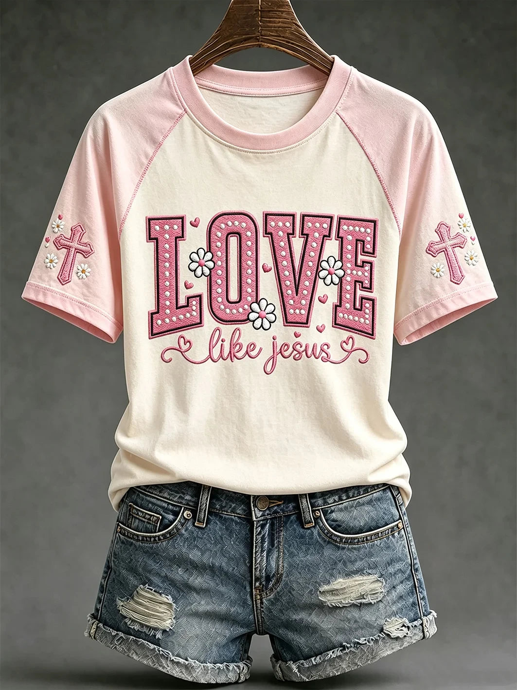 Love Like Jesus T-Shirt Christian Faith Tee Birthday Presents For Women - Merchluma