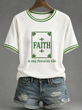 Faith Is My Favorite Tile T-Shirt Faith Religious Shirt Gifts For Your Wife - Merchluma
