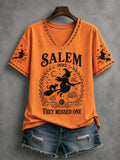 Salem 1692 They Missed One V-Neck Shirt Womens Witch Outfit Great Halloween Gifts - Merchluma