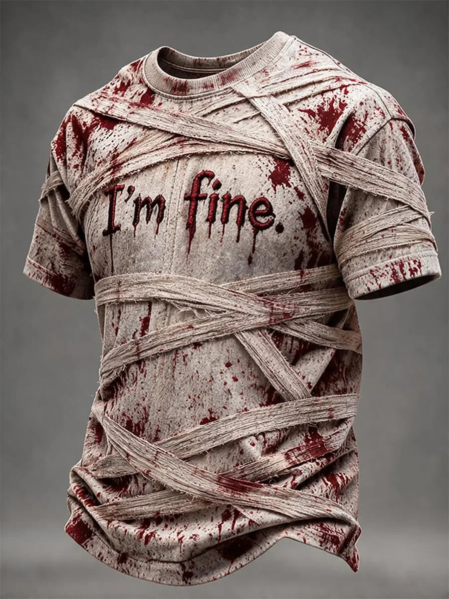 I'm Fine T-Shirt Halloween Spooky Tee Great Halloween Apparel Finds - Merchluma