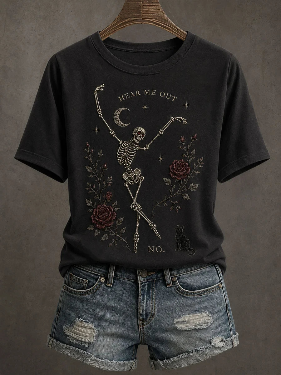 Hear Me Out T-Shirt Skeleton Halloween Shirt Halloween Gifts For Sister - Merchluma