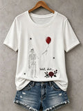 Well Shit Skeleton Red Balloon Rose T-Shirt Halloween Spooky Tee Gift For Halloween - Merchluma