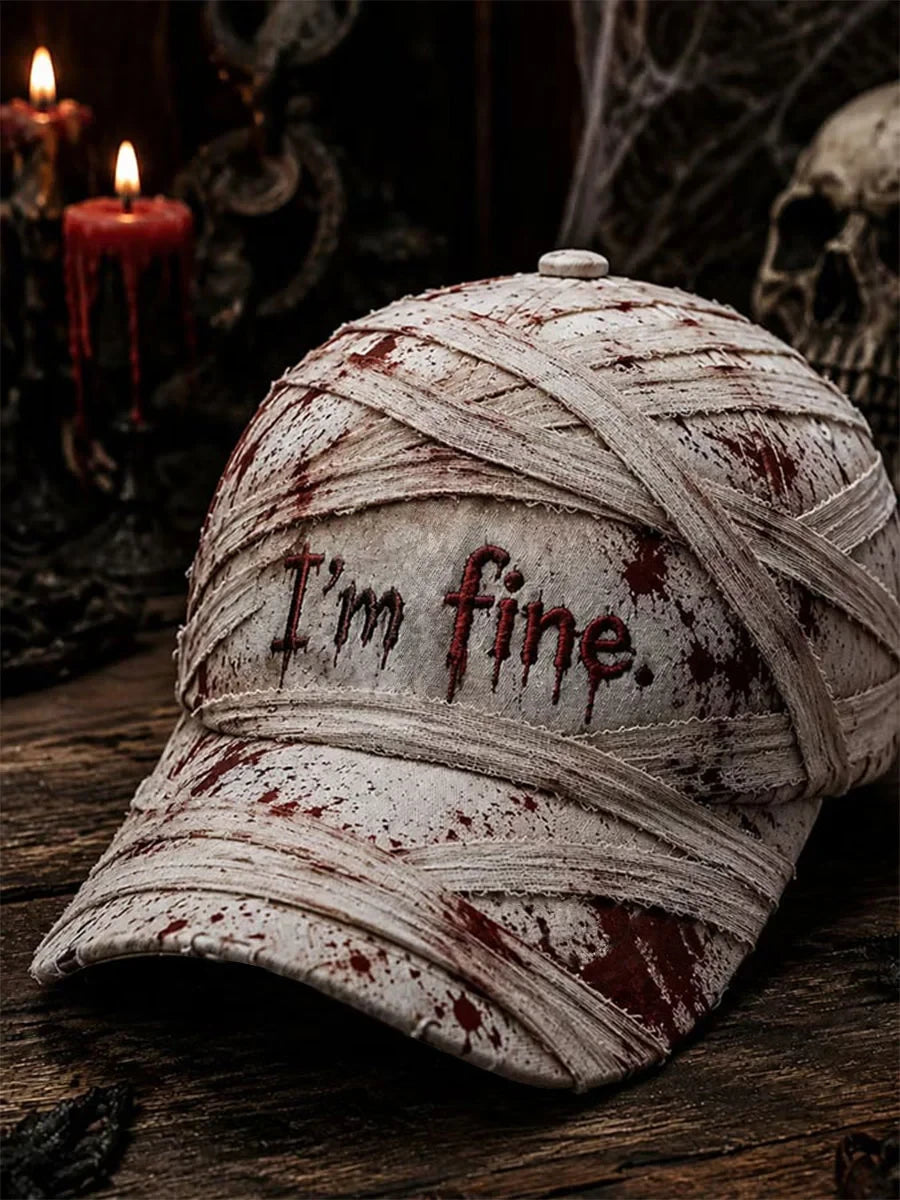 Im Fine Halloween Hat Bloody Gothic Fun Cap Spooky Gifts For Brother - Merchluma