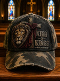 Lion King Of Kings Christian Baseball Cap Faith Jesus Merch Gift For Him - Merchluma