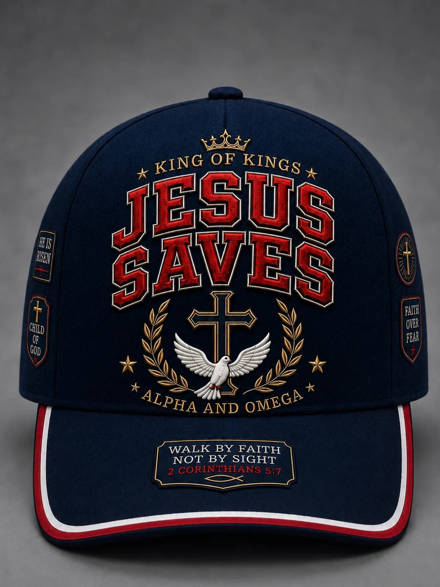 Jesus Saves Christian Cross Baseball Cap Religious Faith Bible Merch Gift For Him - Merchluma