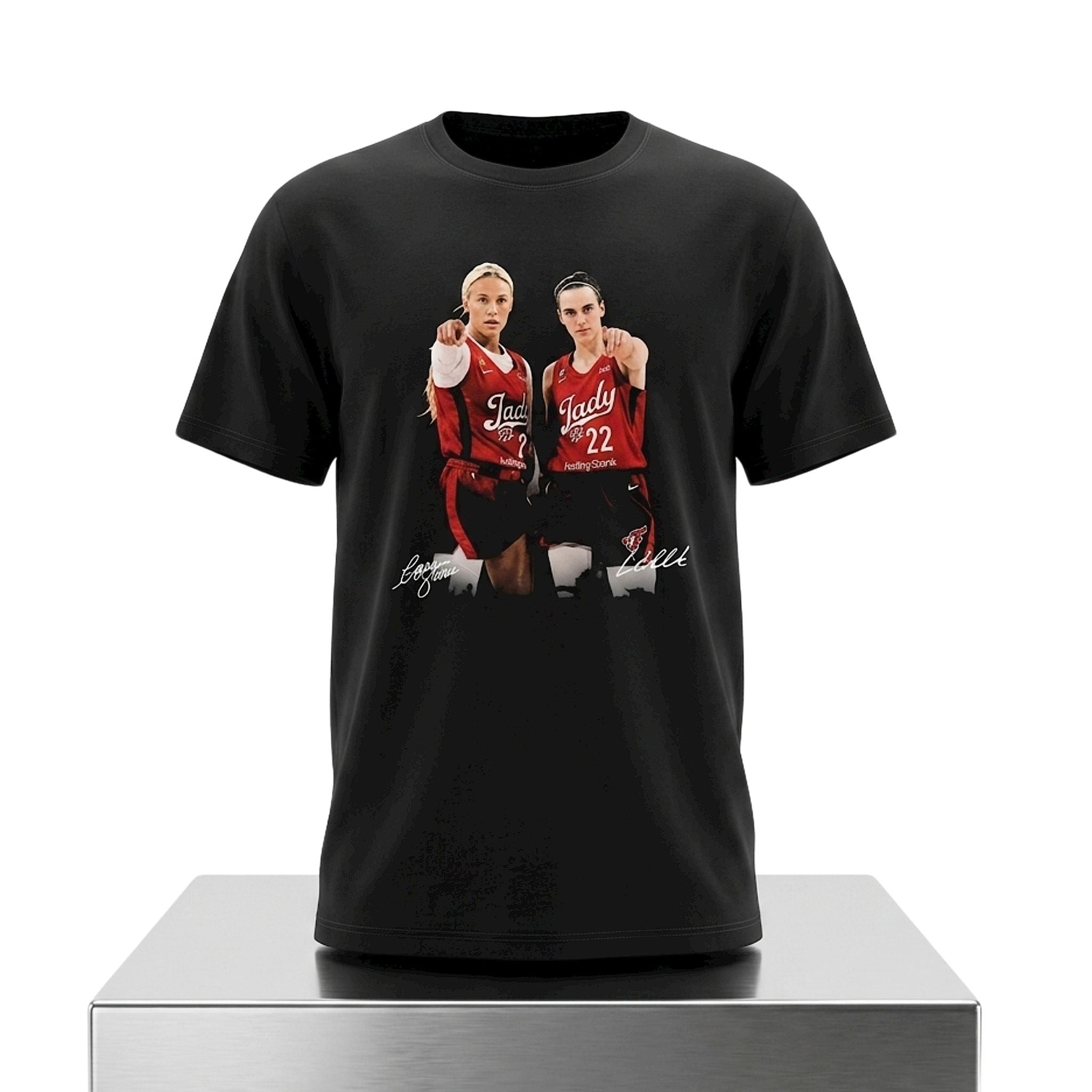 Sophie Cunningham And Caitlin Clark Indy Shirt Signed Indiana Fever Merch Basketball Fan Gear - Merchluma