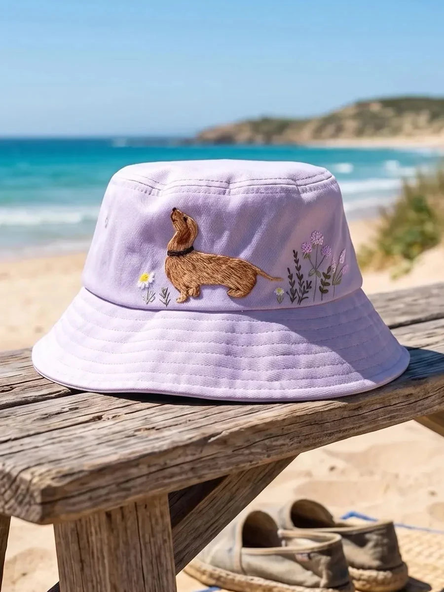Cute Dachshund Wiener Dog Bucket Hat Summer Beach Merch Gift For Her - Merchluma