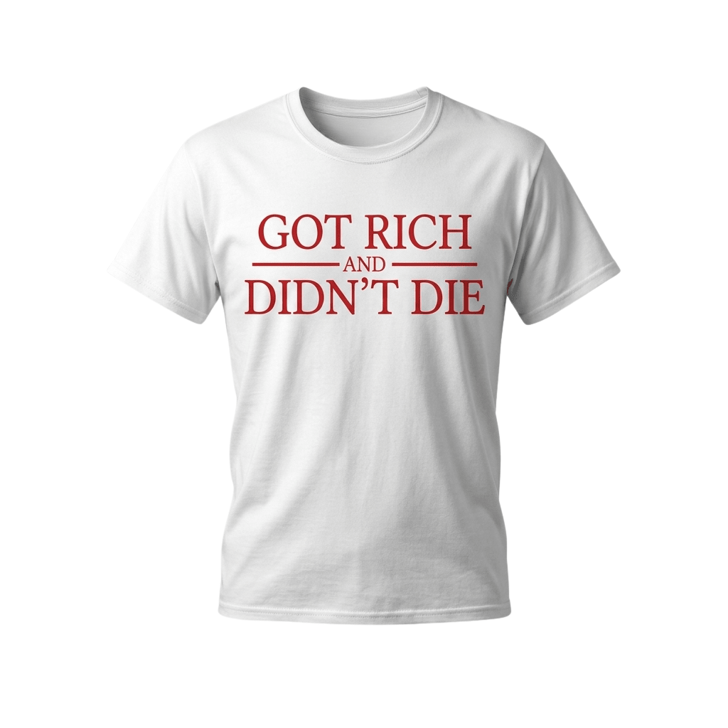 Got Rich And Didn't Die T-Shirt White 50 Cent Merch 2026 Gift For Dudes - Merchluma