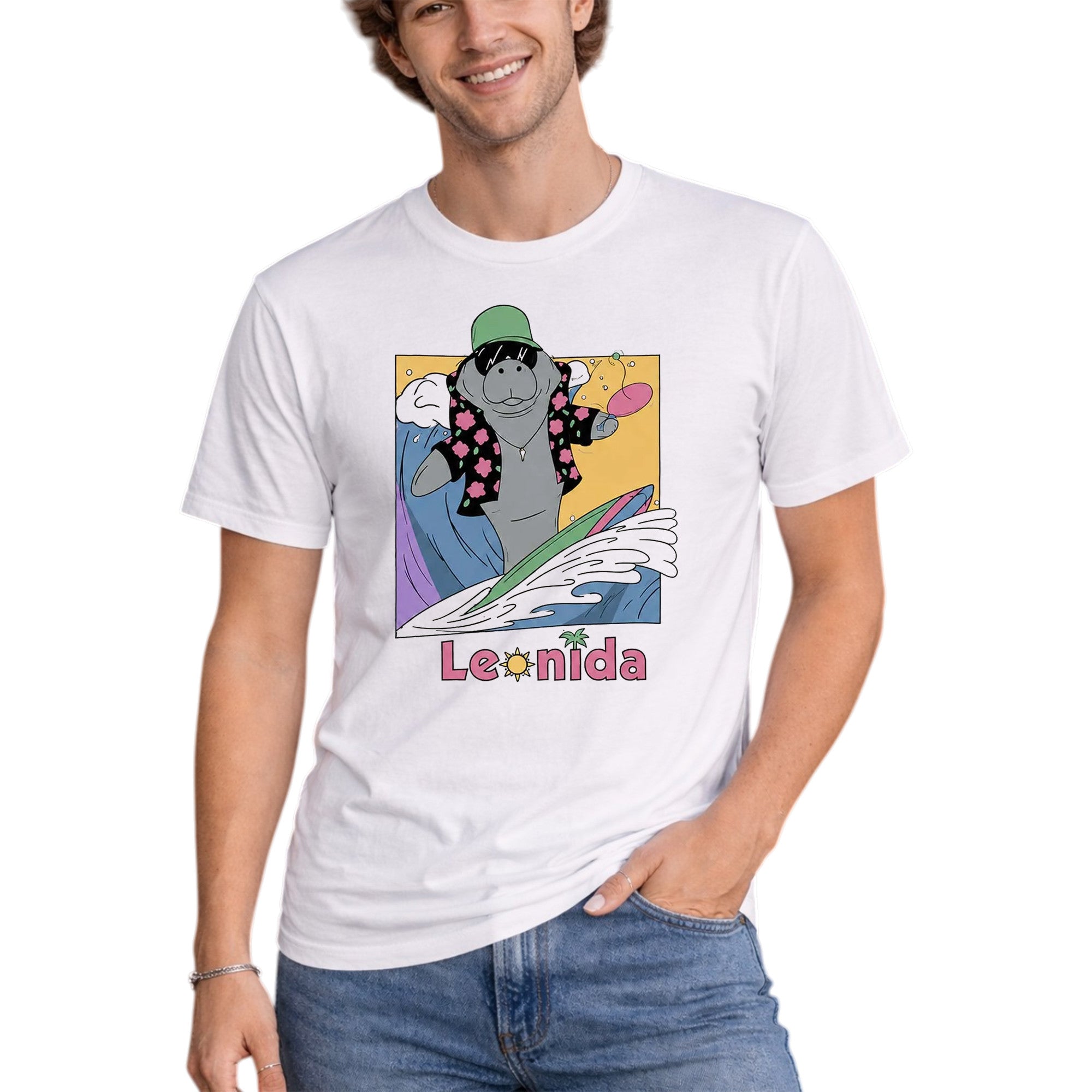GTA 6 Manatee Surfing Leonida Shirt White Grand Theft Auto VI Merch Gift For Game Lovers - Merchluma