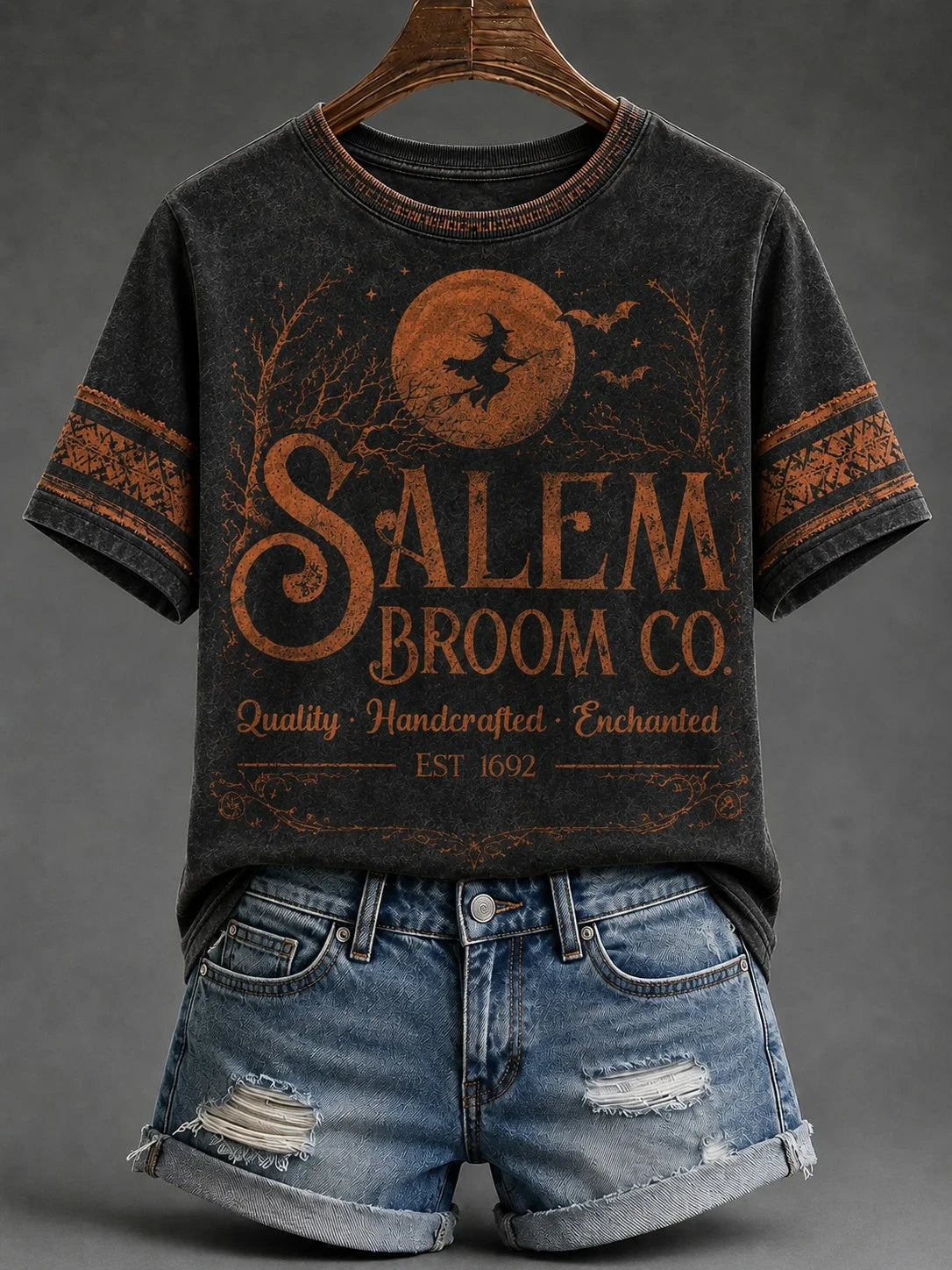 Salem Broom Company T-Shirt Quality Handcrafted Enchanted Clothes Gift For Bestie - Merchluma