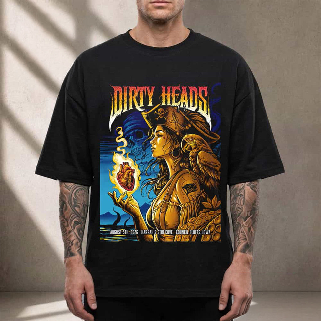 Dirty Heads Iowa 2026 Event Poster At Harrah's Stir Cove T-Shirt Dirty Heads Merch Fan Gifts - Merchluma