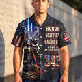 Personalized Never Forget Their Sacrifice Firefighter Hawaiian Shirt 9 11 Memorial Day Merch - Merchluma