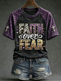 Women's Faith Themed Fun Slogan Pattern T-Shirt Christian Apparel Gift For Bestie - Merchluma