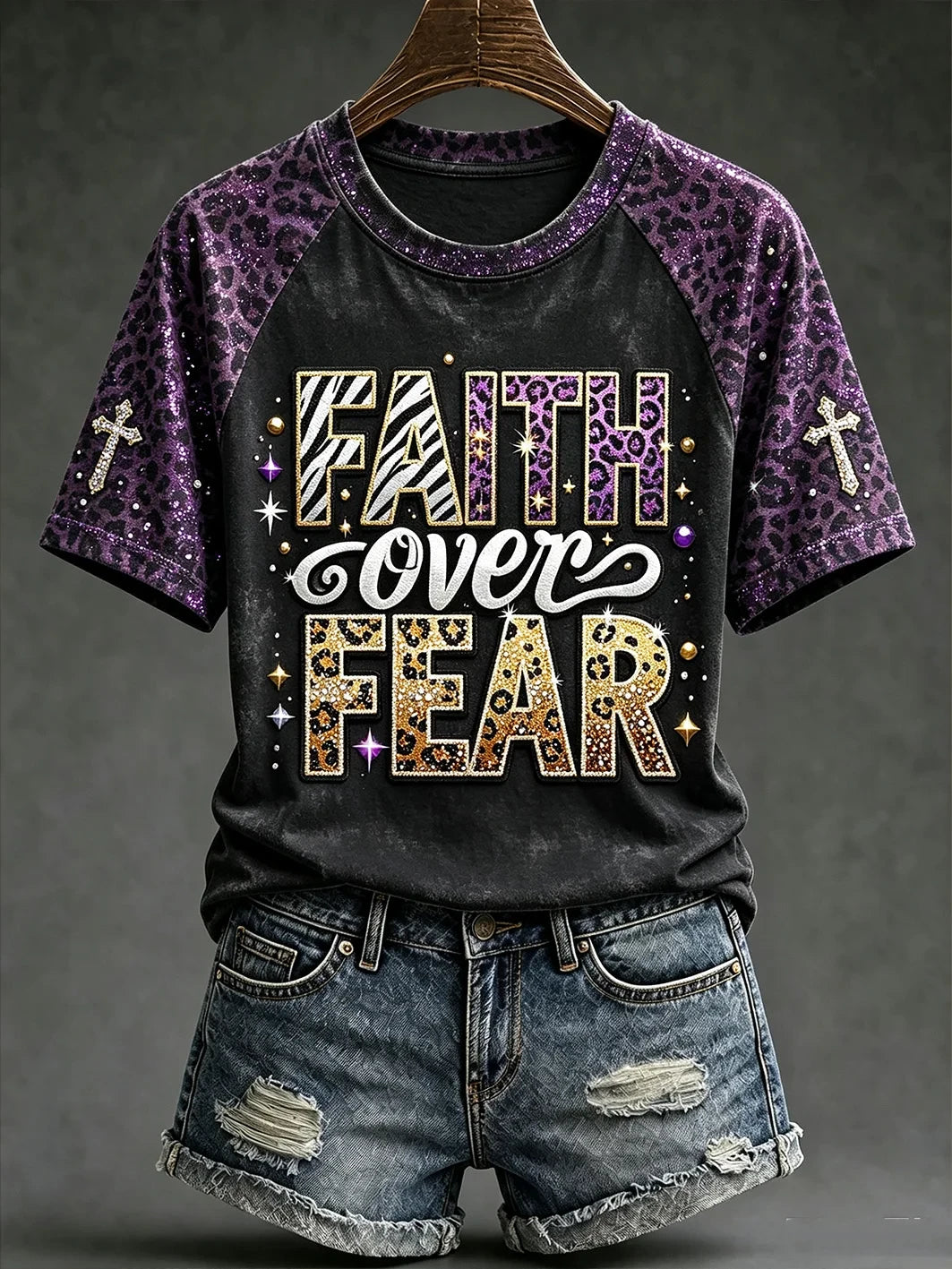 Women's Faith Themed Fun Slogan Pattern T-Shirt Christian Apparel Gift For Bestie - Merchluma