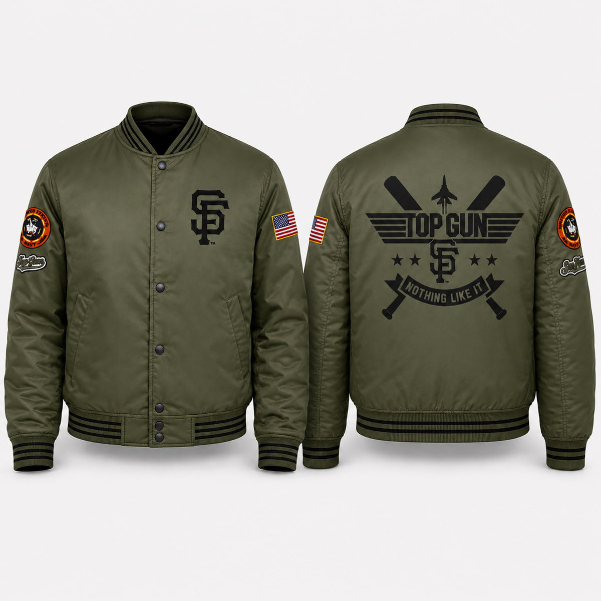 2026 Giants Top Gun Night Bomber Jacket Nothing Like It SF Giants Merch Gift For Brother - Merchluma