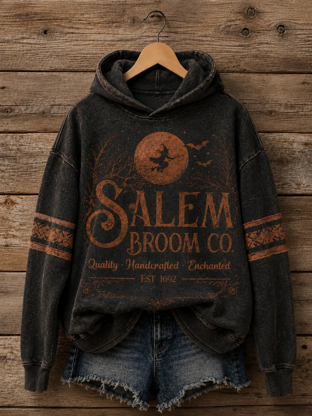 Salem Broom Company Hoodie Quality Handcrafted Enchanted Apparel Gift For Bestie - Merchluma