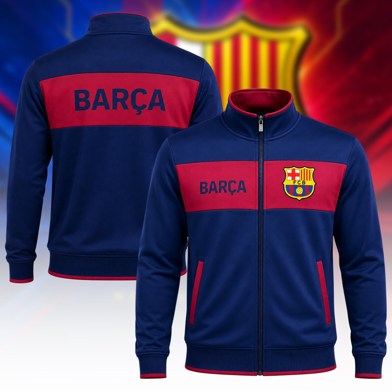 Barcelona 2026 Stand Collar Jacket FC Merch Present For Football Lovers - Merchluma