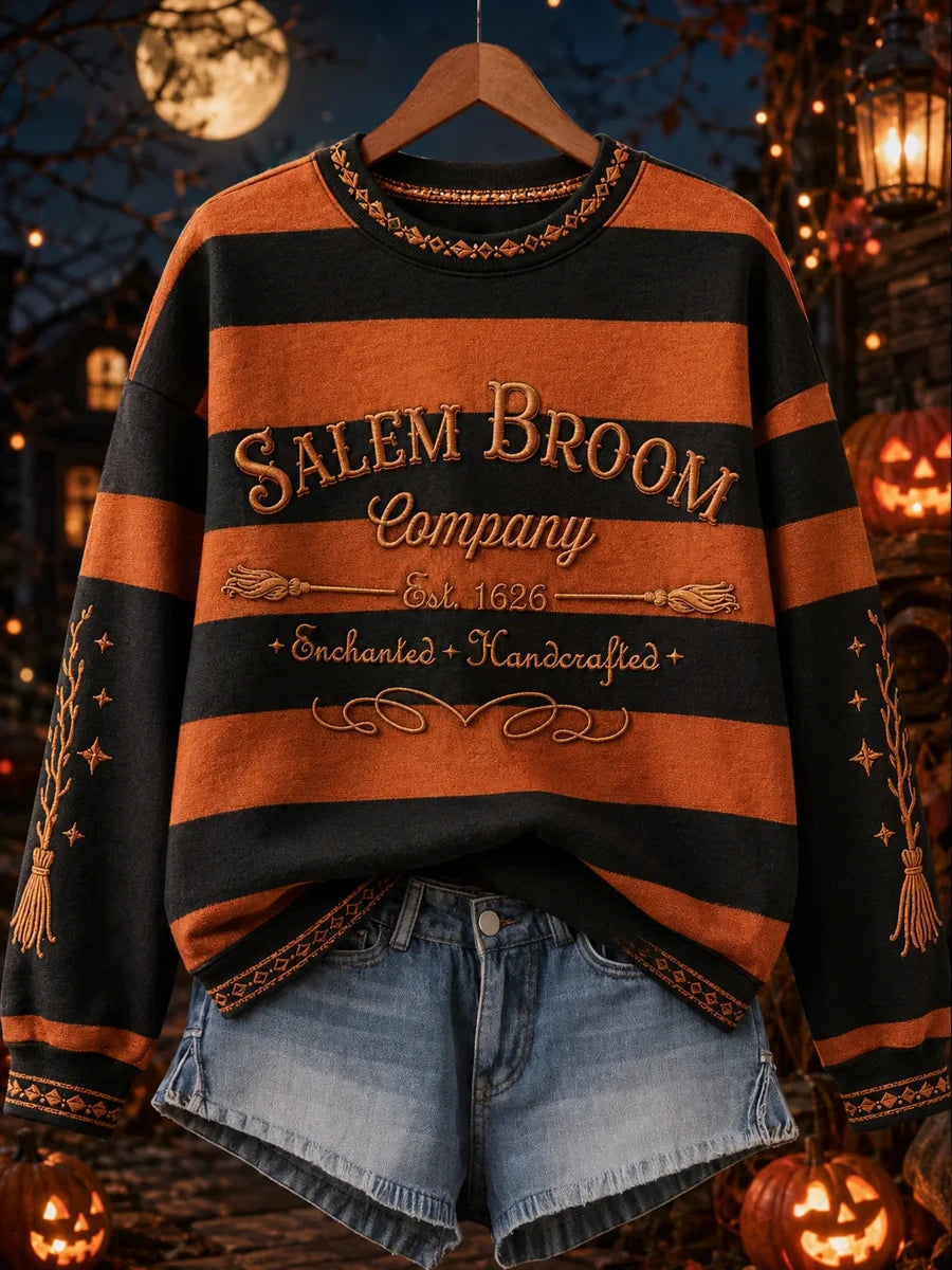 Salem Broom Company Sweatshirt Halloween Horror Nights Apparel Gift For Her - Merchluma