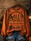 Women's Salem Broom Company Sweatshirt Quality Handcrafted Enchanted Apparel Gift For Her - Merchluma