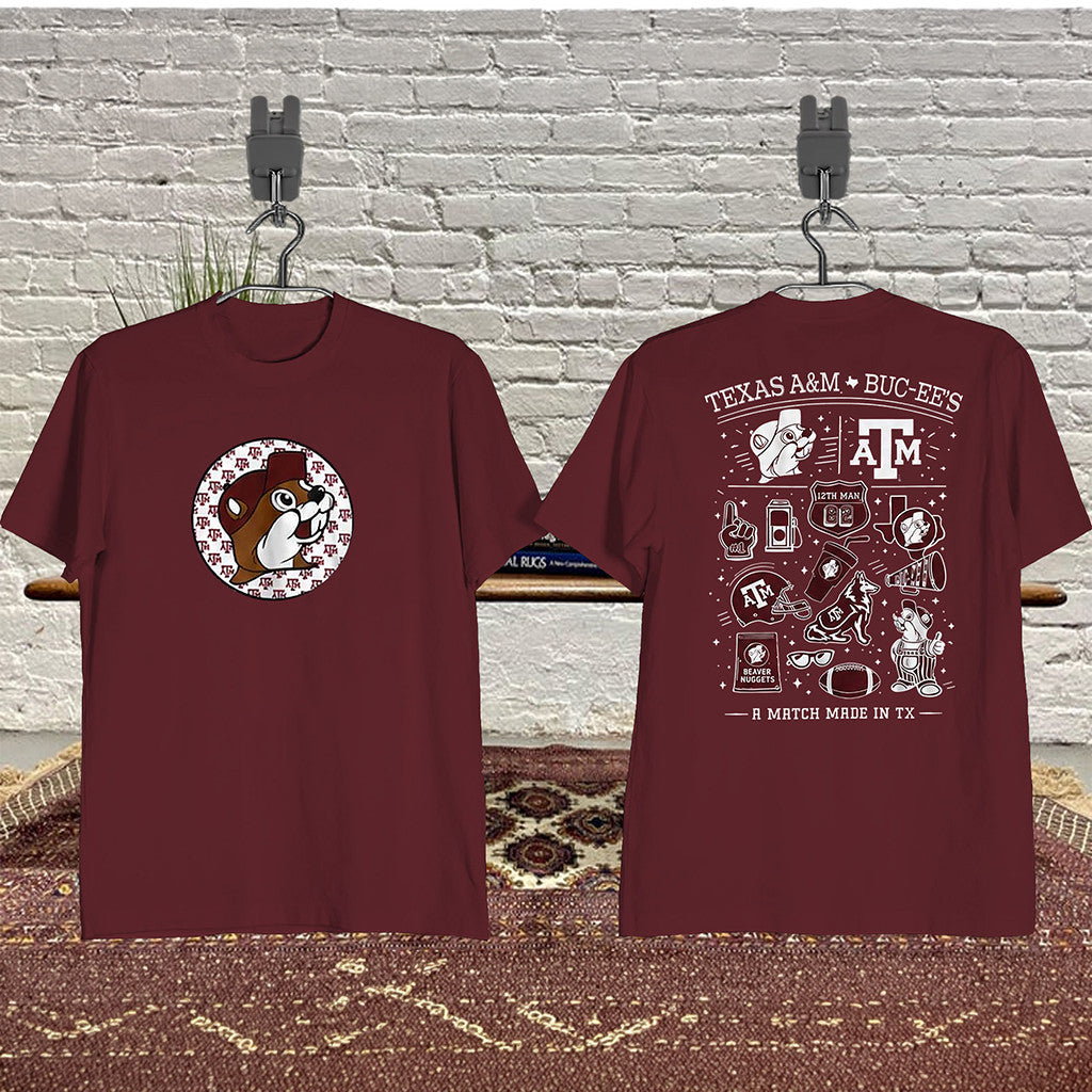 Texas A And M Buc-ee's Shirt Match Made in Texas T-Shirt Buc Ee's Merch Gift For Fans - Merchluma