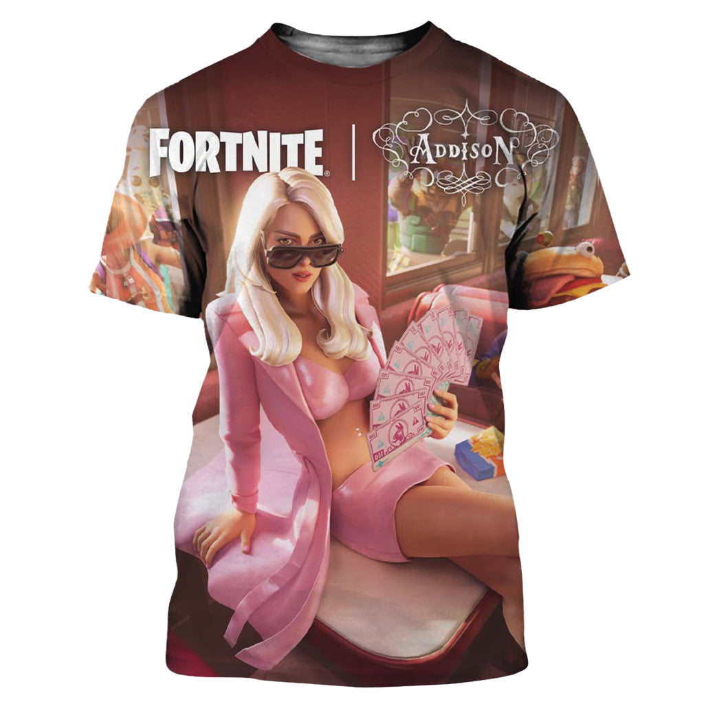 Addison Rae X Fortnite Merch Icon Series T-Shirt 2026 Addison Rae Merch Present For Dudes - Merchluma