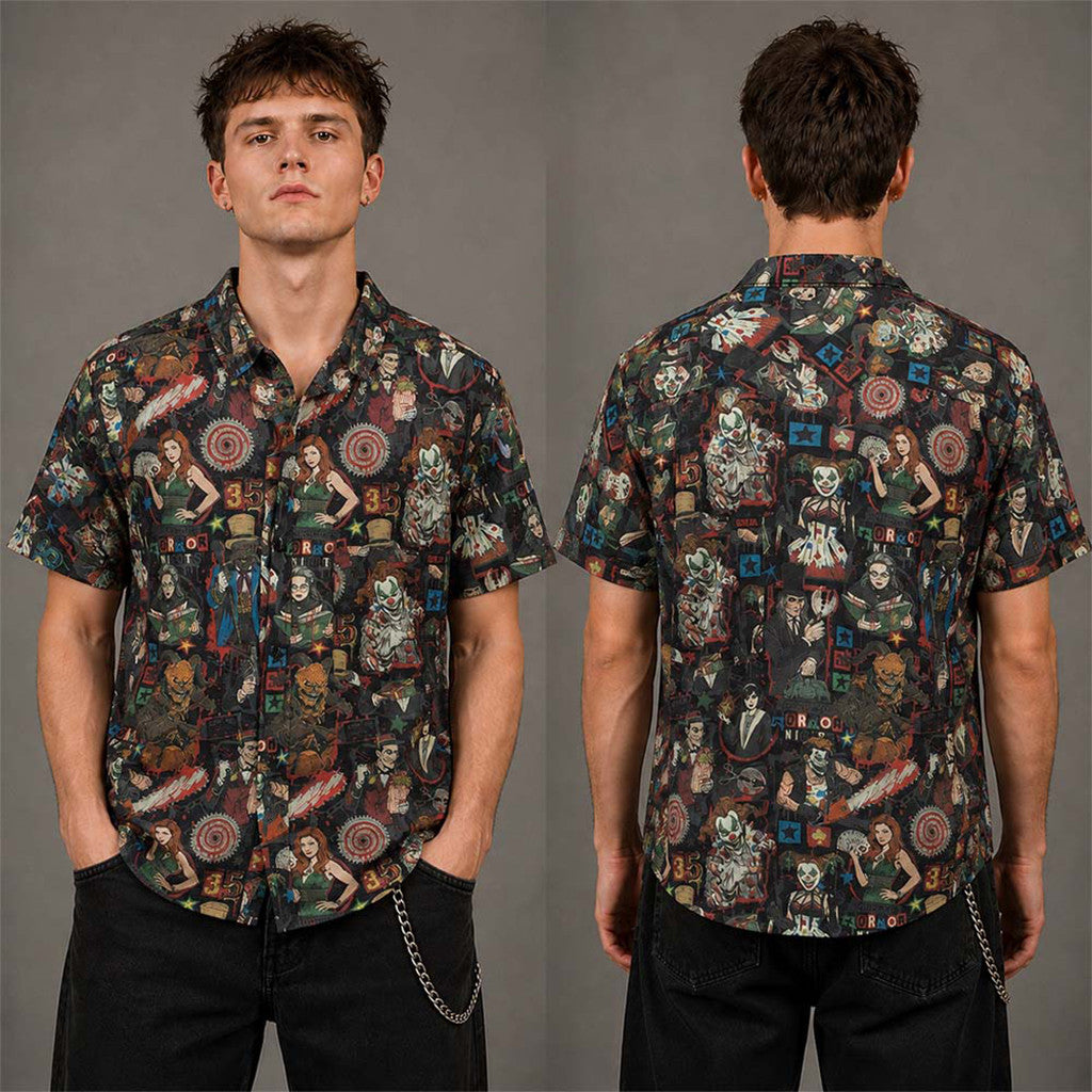 Halloween Horror Nights 2026 Icons Hawaiian Shirt HHN Merch Halloween Gift For Him - Merchluma