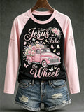 Jesus Take The Wheel Long Sleeve Shirt Ladies Halloween Outfits Gift For Sister - Merchluma
