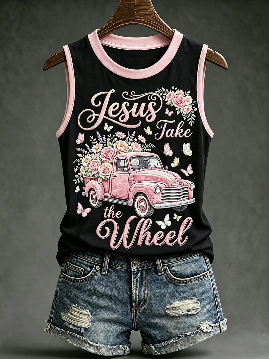 Jesus Take The Wheel Tank Top Ladies Halloween Outfits Gift For Friends - Merchluma