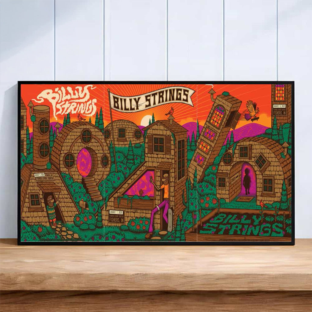 Billy Strings Fishers IN 2026 Poster 3 Nights Art By Status Serigraph Poster Billy Strings Merch - Merchluma