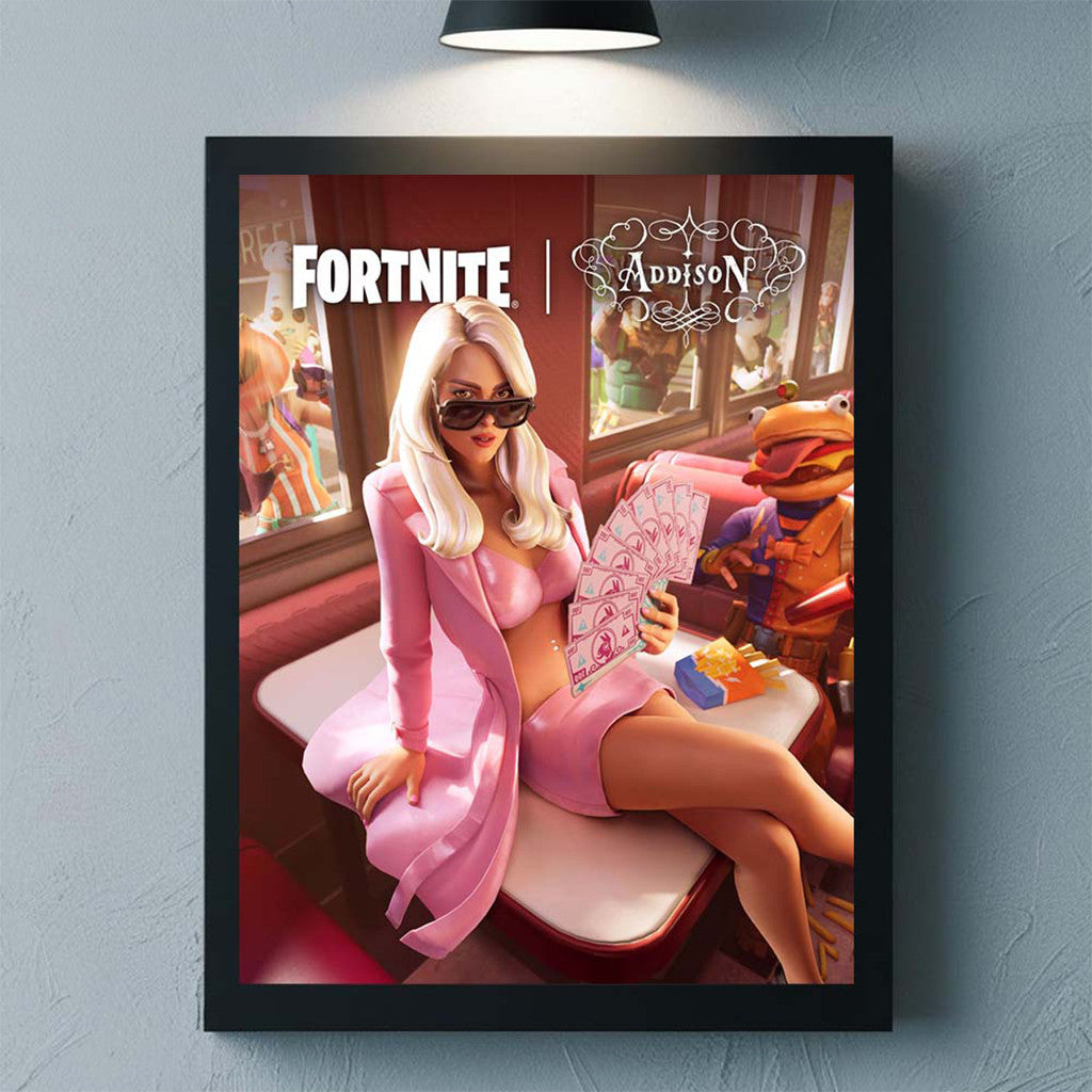 Addison Rae X Fortnite Icon Series Poster Wall Art Decor Addison Rae Merch Gift For Fans - Merchluma