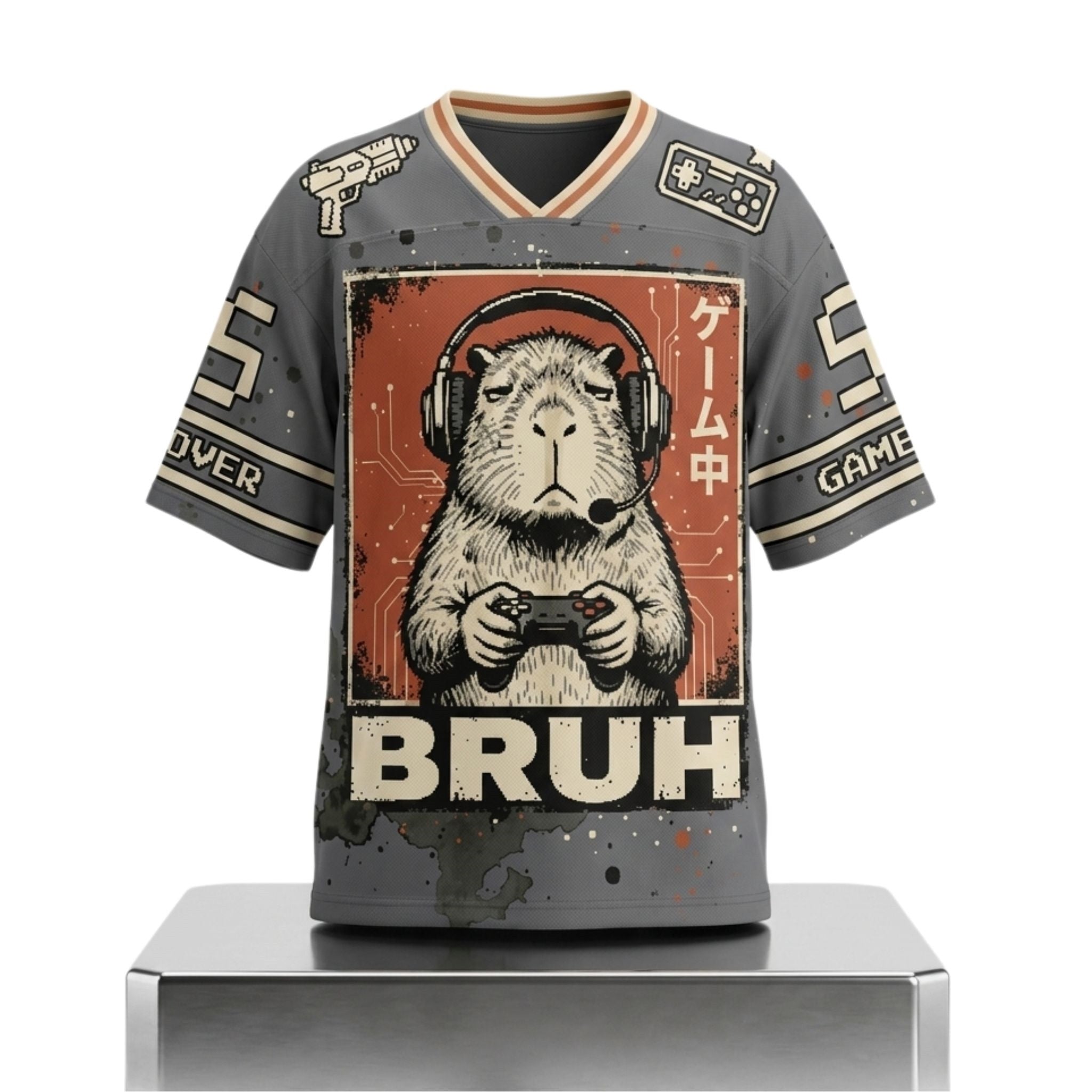 BRUH Press Over Capy Gamer Jersey Shirt Funny Vintage Meme Apparel Gifts For Brothers - Merchluma