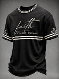 Faith Over Fear Casual T-Shirt Faith Based Attire Christian Gifts For Men - Merchluma