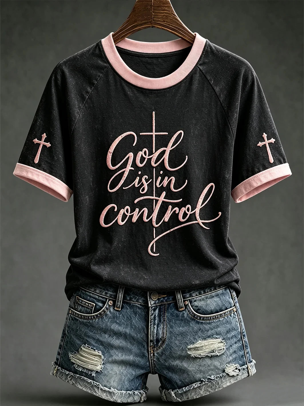 God Is In Control T-Shirt Elevated Faith Clothing Christian Gifts For Girlfriend - Merchluma