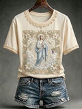 Assumption Of Mary Faith Art T-Shirt Christian Apparel Gift For Virgin Mary Lovers - Merchluma
