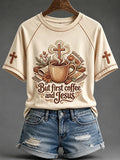 But First Coffee And Jesus T-Shirt Elevated Faith Clothing Christian Gift For Coffee Lovers - Merchluma