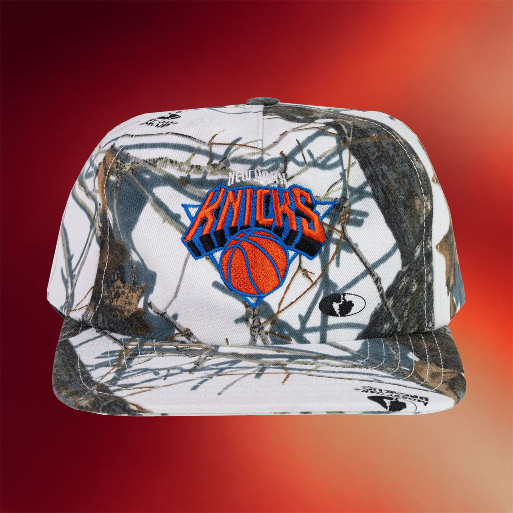 New York Sunshine Merch 2026 New York Knicks Chip Hunting Camo Snapback Hat Embroidered - Merchluma