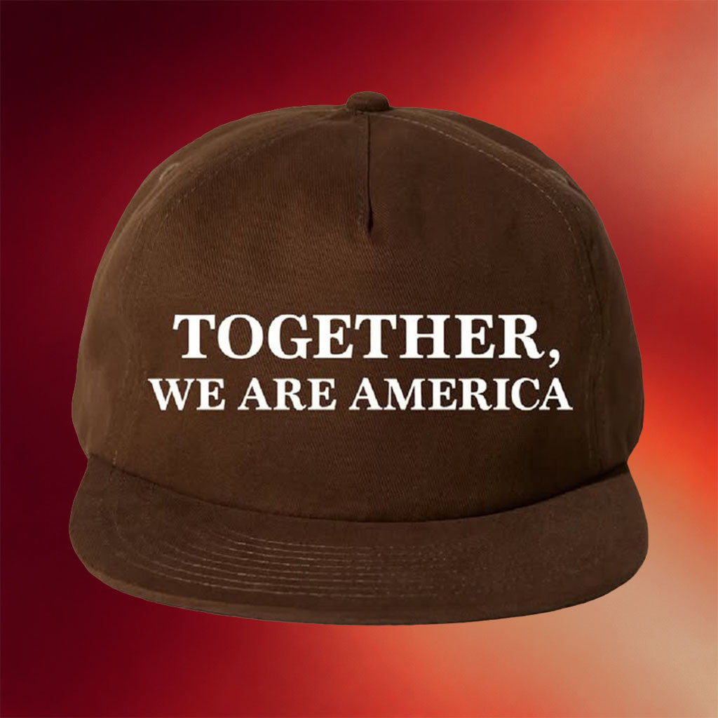 Together We Are America Snapback Hat Embroidered Bad Bunny Super Bowl Merch 2026 - Merchluma