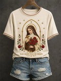 Hail Mary Full Of Grace T-Shirt Saint Theresa Shirt Catholic Apparel Gift for Mom - Merchluma