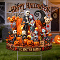 Personalized Spooky Family Happy Halloween Yard Sign Outdoor Decor Halloween Gifts For Family - Merchluma
