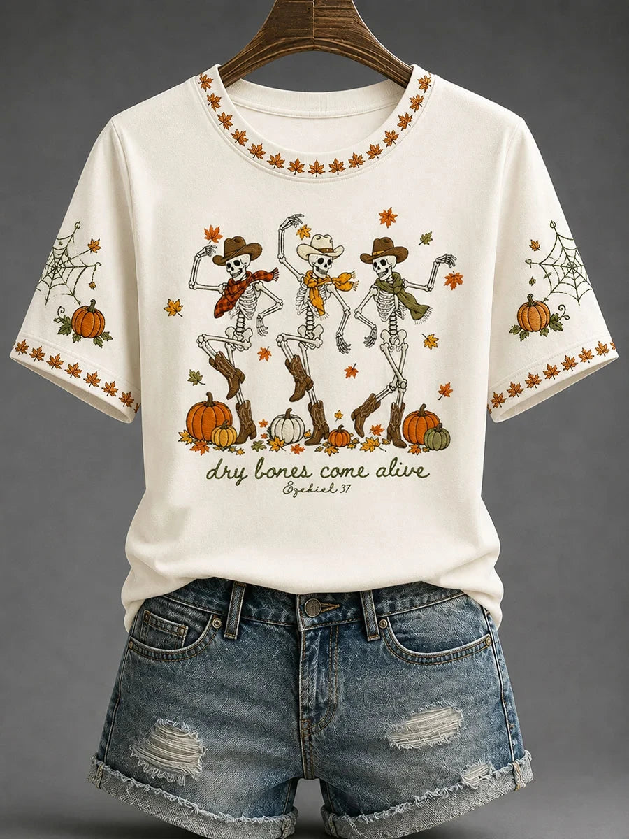 Dry Bones Come Alive Faith Halloween T-Shirt Bible Verse Apparel Halloween Gift For Christian - Merchluma