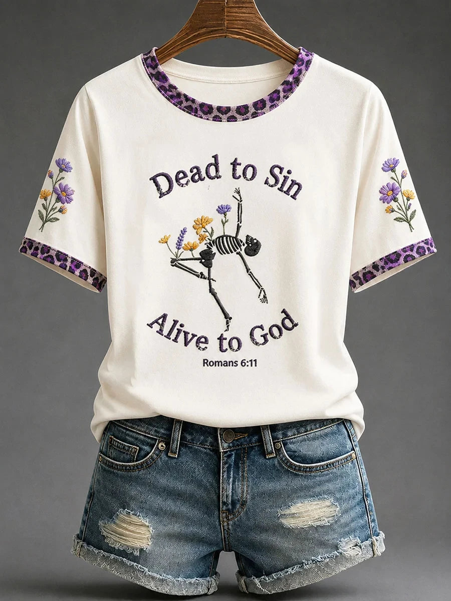 Dead To Sin Alive To God Romans 6 11 Bible T-Shirt Faith Halloween Shirt Christian Gifts - Merchluma