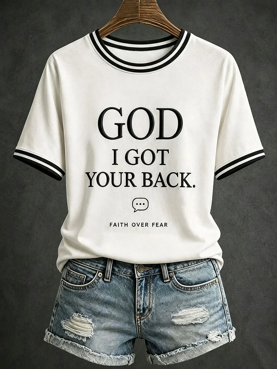 God I Got Your Back T-Shirt Faith Over Fear Shirts Christian Gifts For Ladies - Merchluma